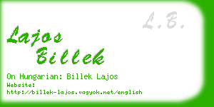 lajos billek business card